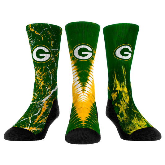 Unisex Rock Em Socks Green Bay Packers 3-Pack Crew Socks Set