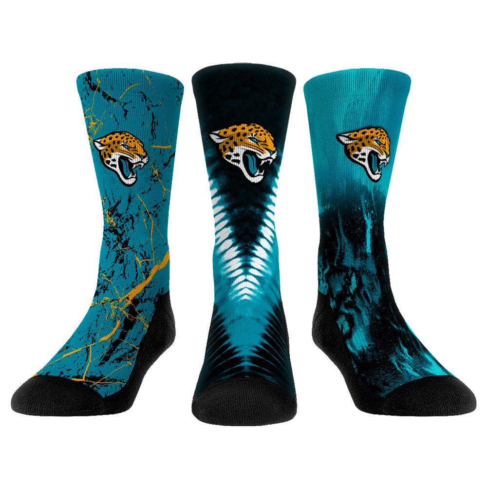 Unisex Rock Em Socks Jacksonville Jaguars 3-Pack Crew Socks Set