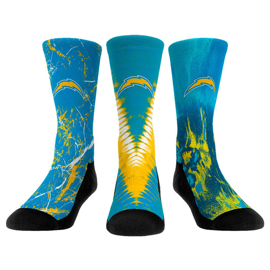 Unisex Rock Em Socks Los Angeles Chargers 3-Pack Crew Socks Set