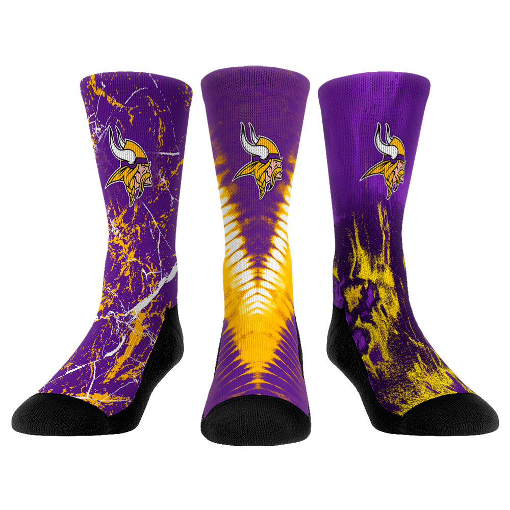 Youth Rock Em Socks Minnesota Vikings 3-Pack Crew Socks Set