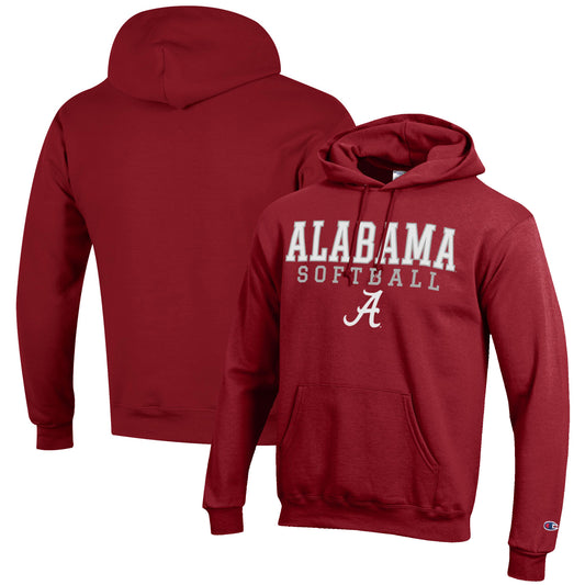 Men's Champion Crimson Alabama Crimson Tide Softball Stack Pullover Hoodie