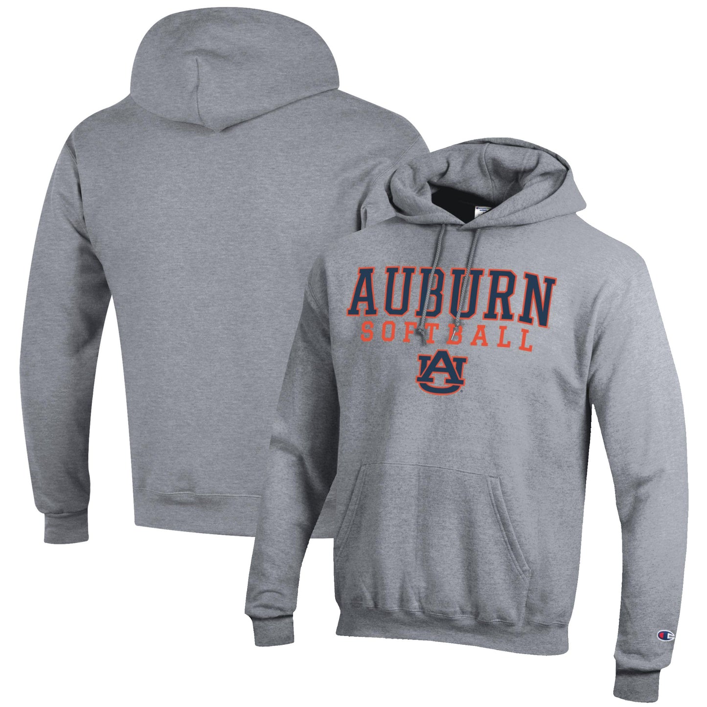 Men's Champion Gray Auburn Tigers Softball Stack Pullover Hoodie