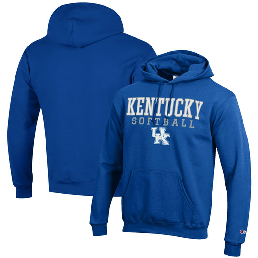 Men's Champion Royal Kentucky Wildcats Softball Stack Pullover Hoodie