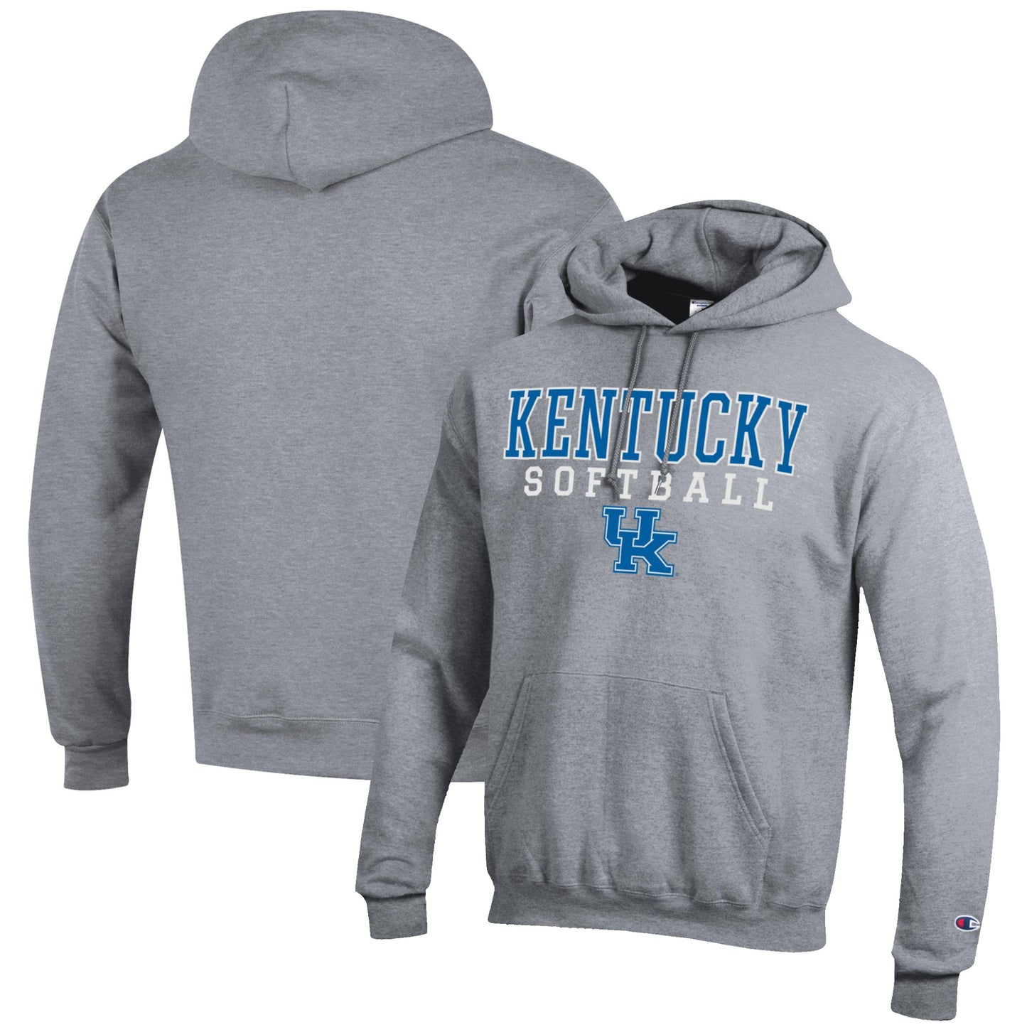 Men's Champion Gray Kentucky Wildcats Softball Stack Pullover Hoodie