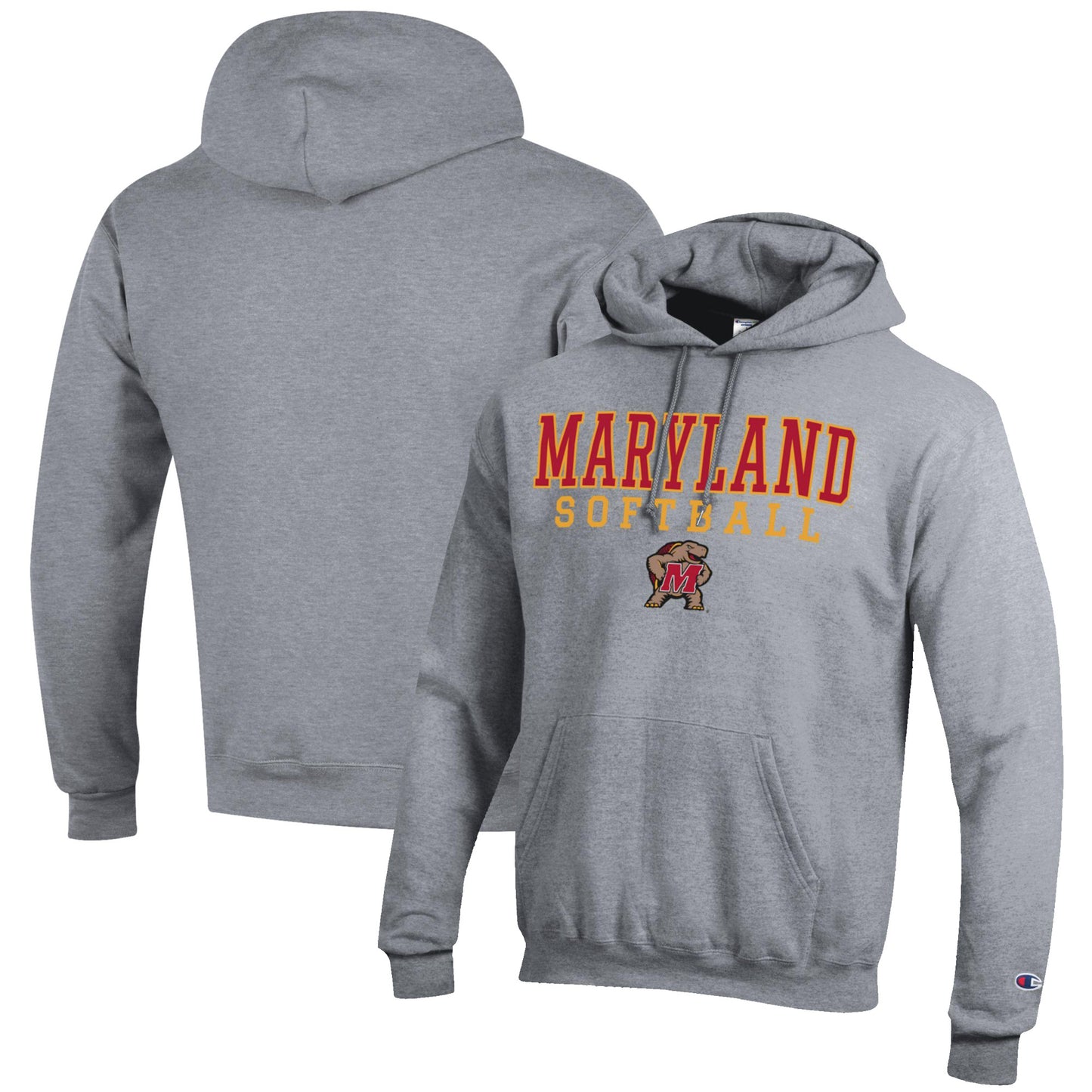 Men's Champion Gray Maryland Terrapins Softball Stack Pullover Hoodie