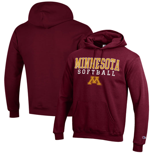 Men's Champion Maroon Minnesota Golden Gophers Softball Stack Pullover Hoodie