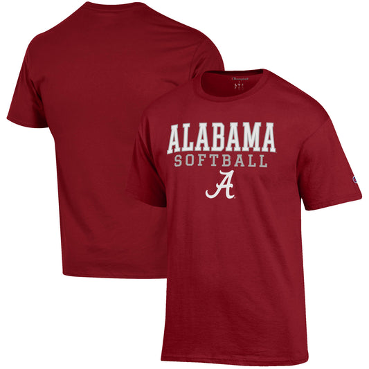 Men's Champion Crimson Alabama Crimson Tide Softball Stack T-Shirt