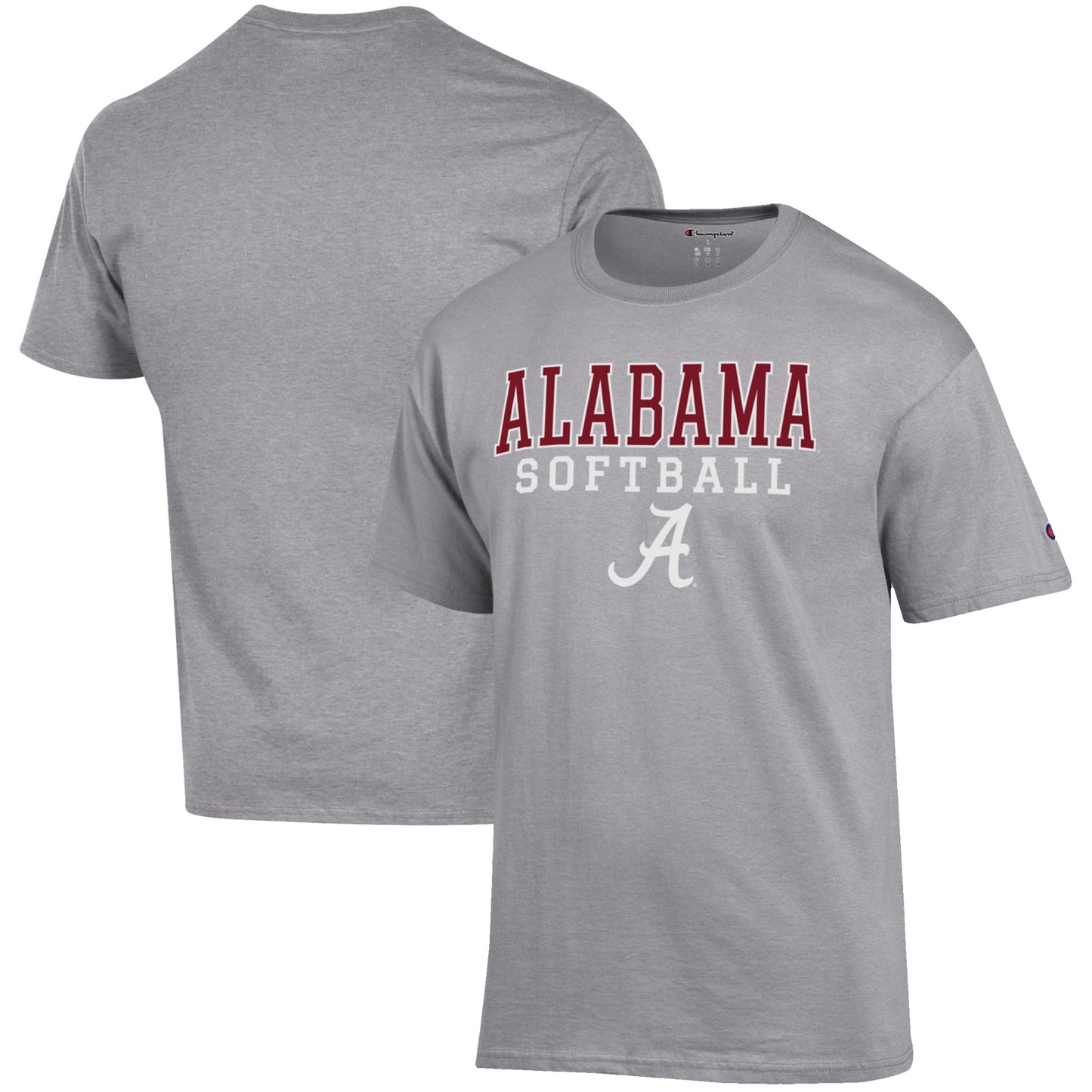 Men's Champion Gray Alabama Crimson Tide Softball Stack T-Shirt