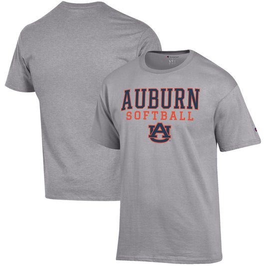 Men's Champion Gray Auburn Tigers Softball Stack T-Shirt