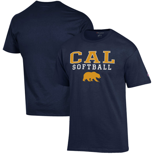 Men's Champion Navy Cal Bears Softball Stack T-Shirt