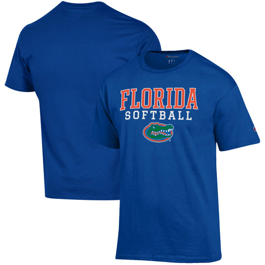 Men's Champion Royal Florida Gators Softball Stack T-Shirt