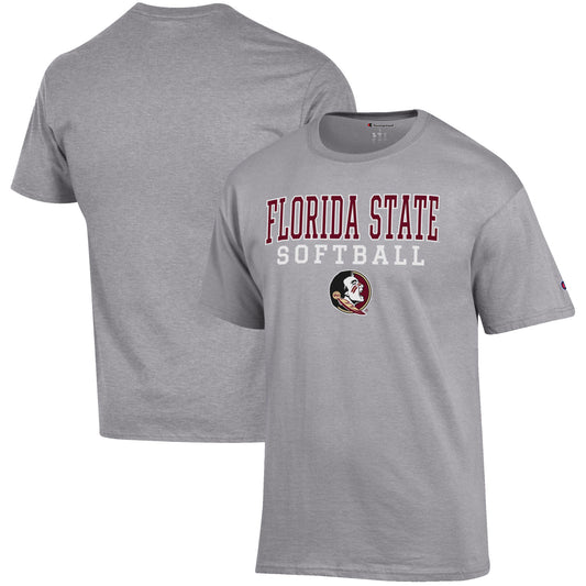Men's Champion Gray Florida State Seminoles Softball Stack T-Shirt