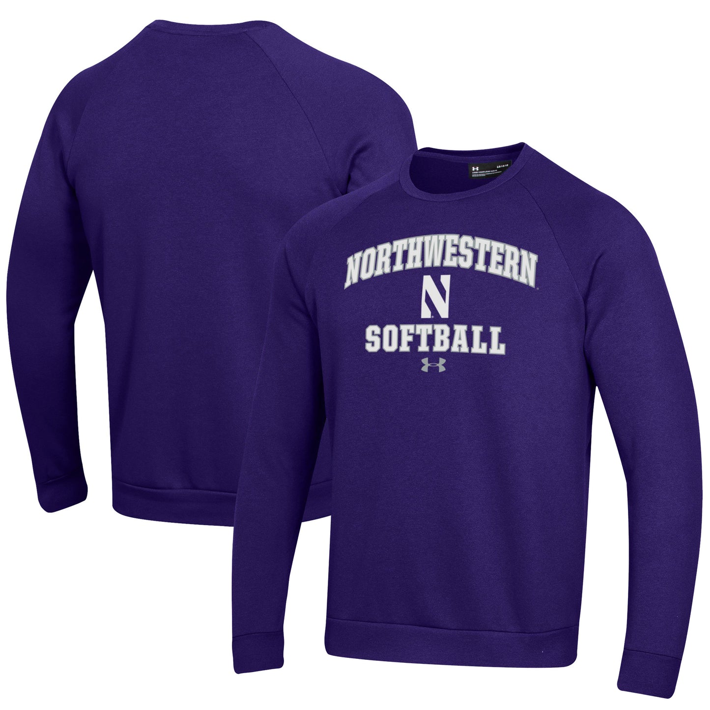 Men's Under Armour Purple Northwestern Wildcats Softball All Day Arch Fleece Pullover Sweatshirt