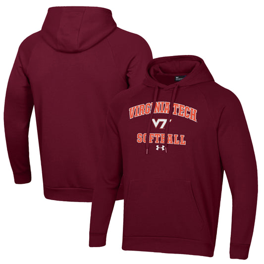 Men's Under Armour Maroon Virginia Tech Hokies Softball All Day Arch Fleece Pullover Hoodie