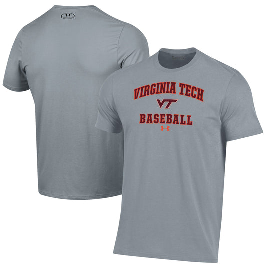 Men's Under Armour Gray Virginia Tech Hokies Baseball Performance T-Shirt