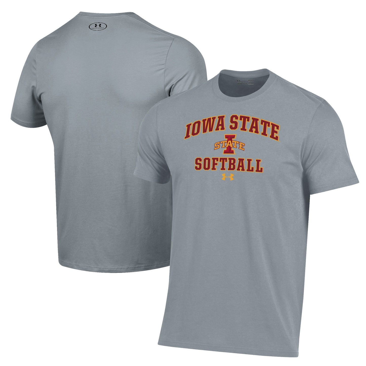 Men's Under Armour Gray Iowa State Cyclones Softball Performance T-Shirt