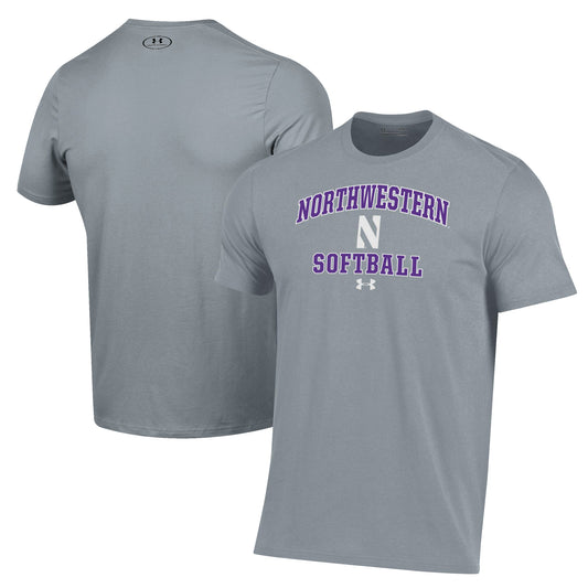 Men's Under Armour Gray Northwestern Wildcats Softball Performance T-Shirt