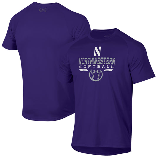 Men's Under Armour Purple Northwestern Wildcats Softball Icon Raglan Performance T-Shirt