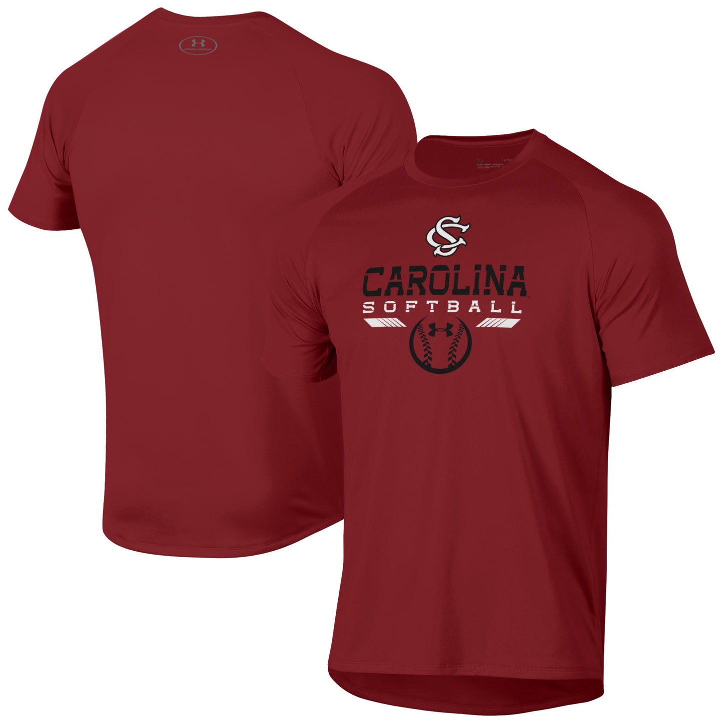 Men's Under Armour Garnet South Carolina Gamecocks Softball Icon Raglan Performance T-Shirt