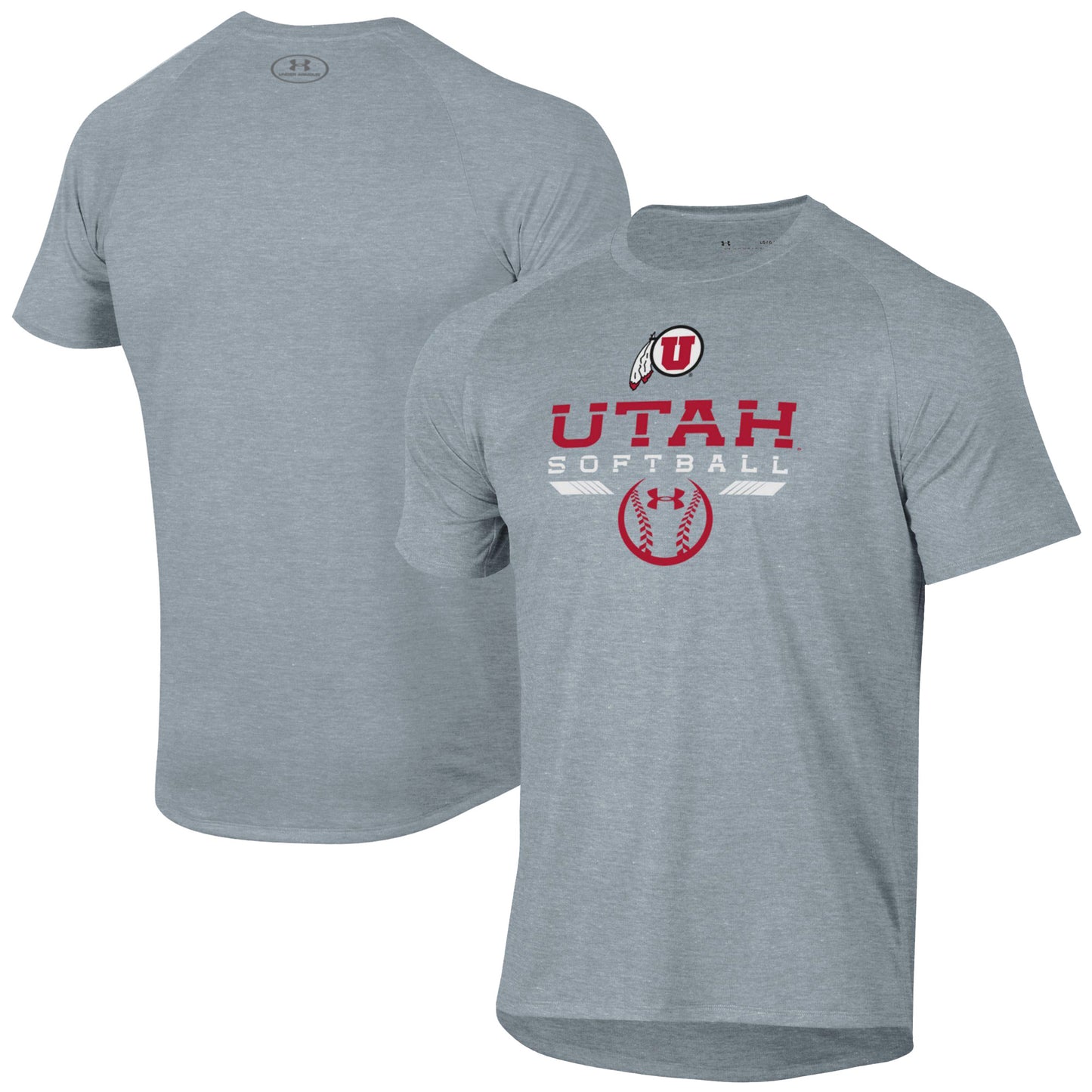 Men's Under Armour Gray Utah Utes Softball Icon Raglan Performance T-Shirt