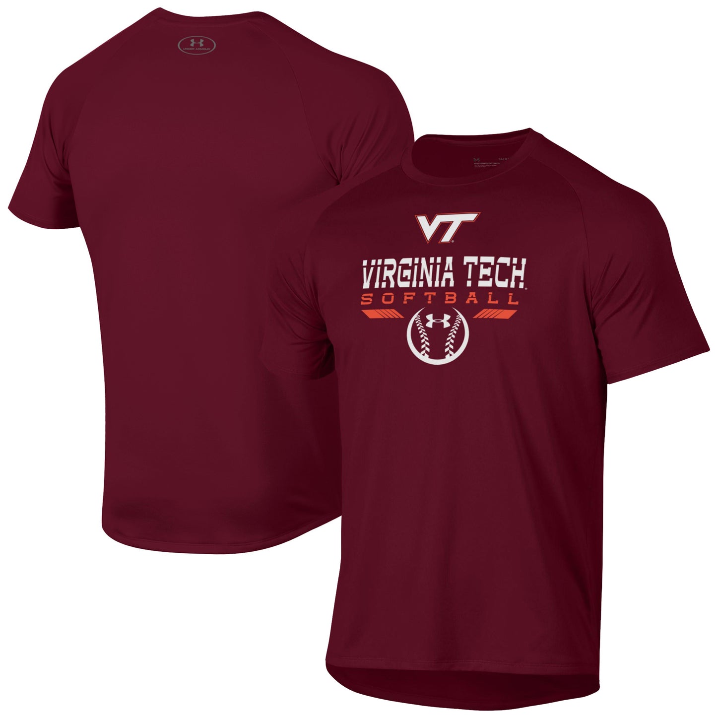 Men's Under Armour Maroon Virginia Tech Hokies Softball Icon Raglan Performance T-Shirt