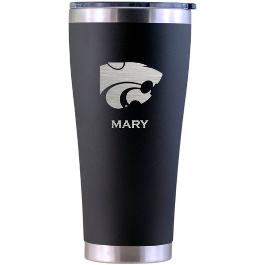 Kansas State Wildcats Personalized 30oz. Laser Etched Black Tumbler