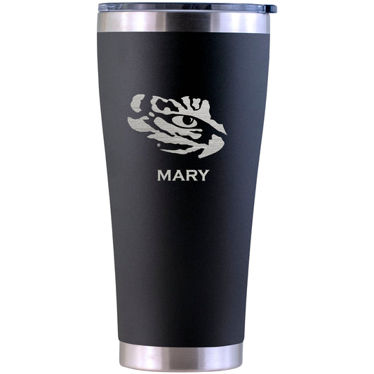 LSU Tigers Personalized 30oz. Laser Etched Black Tumbler