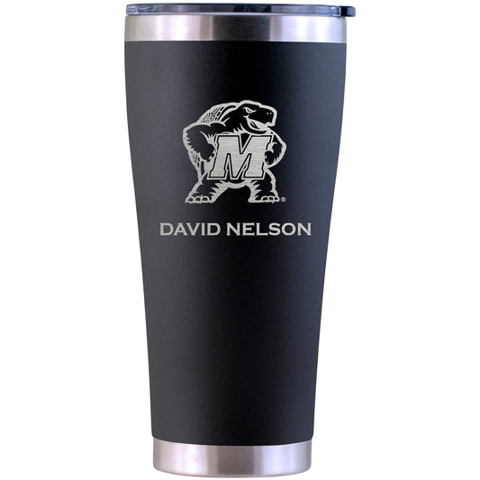 Maryland Terrapins Personalized 30oz. Laser Etched Black Tumbler