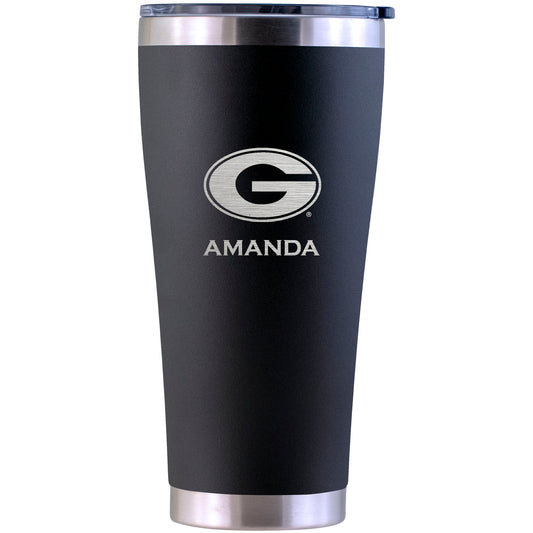 Georgia Bulldogs Personalized 30oz. Laser Etched Black Tumbler