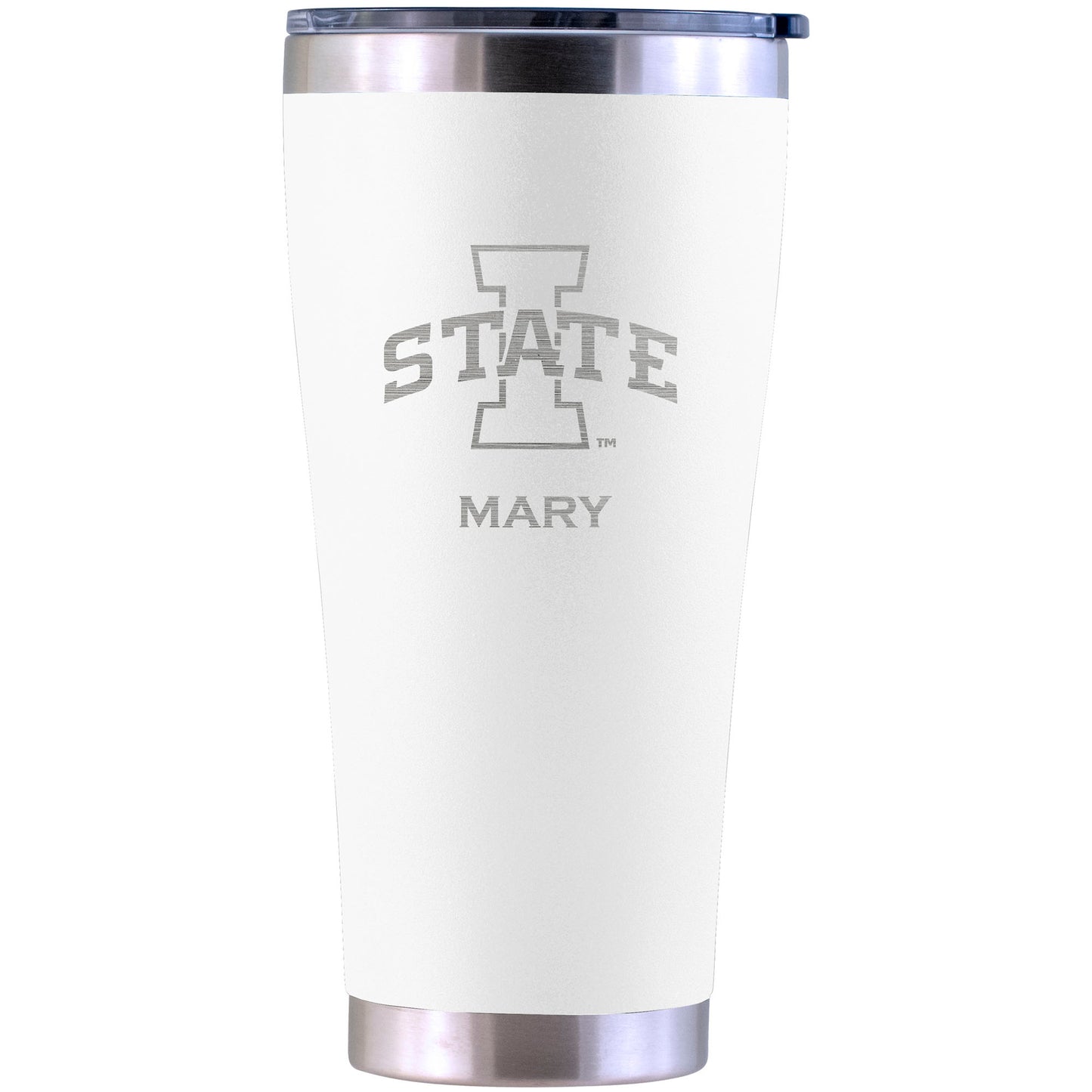 Iowa State Cyclones Personalized 30oz. Laser Etched White Tumbler