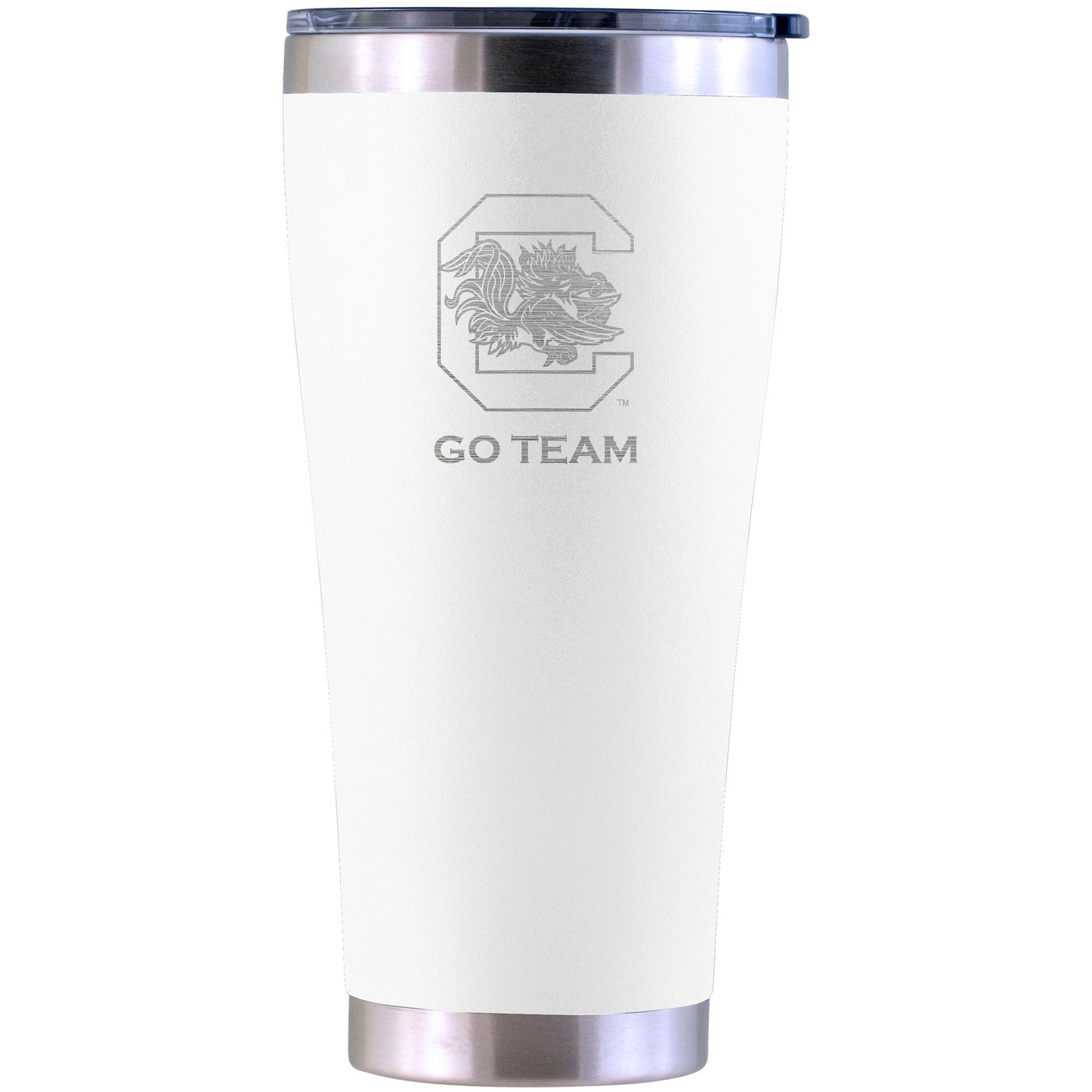 South Carolina Gamecocks Personalized 30oz. Laser Etched White Tumbler