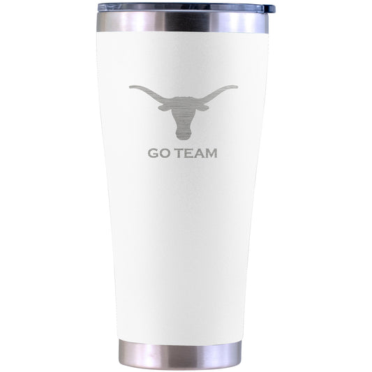 Texas Longhorns Personalized 30oz. Laser Etched White Tumbler