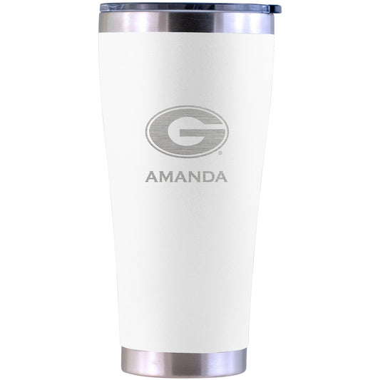 Georgia Bulldogs Personalized 30oz. Laser Etched White Tumbler