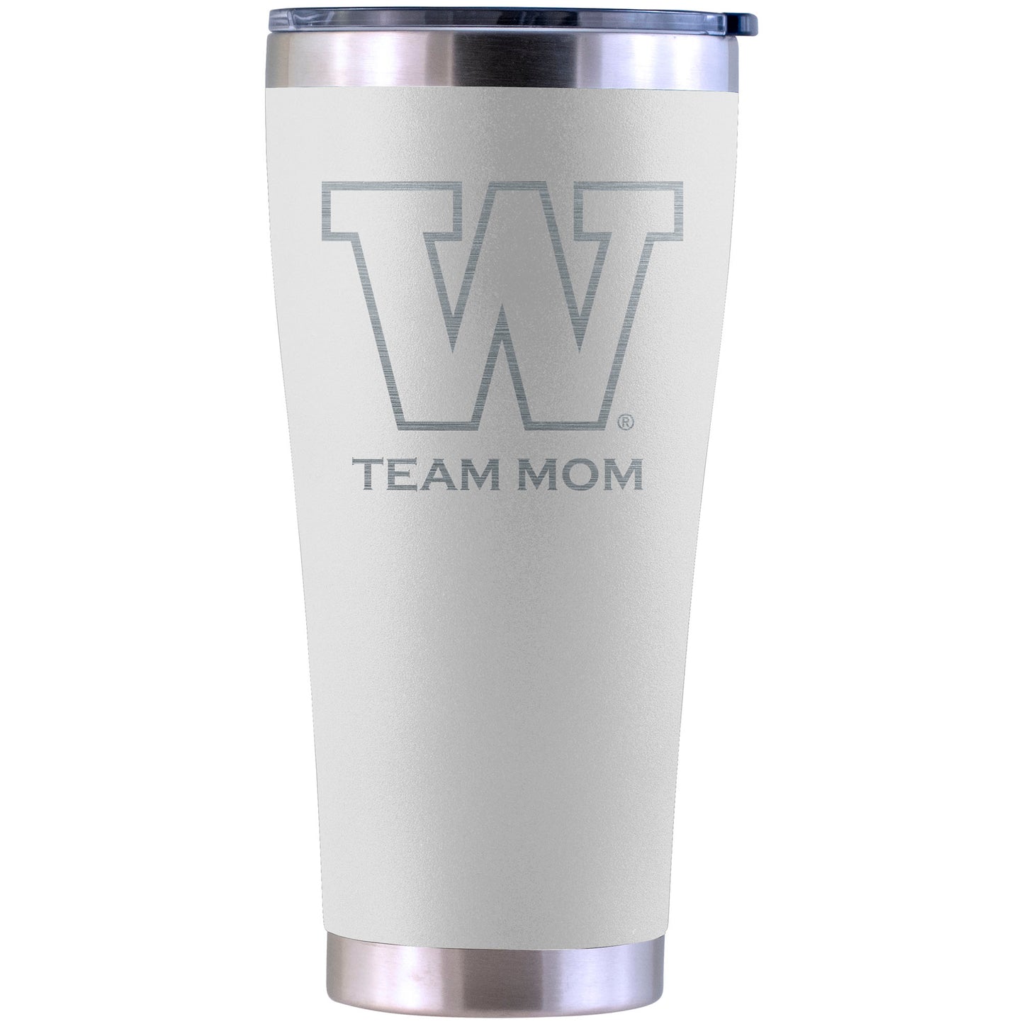 Washington Huskies Personalized 30oz. Laser Etched White Tumbler