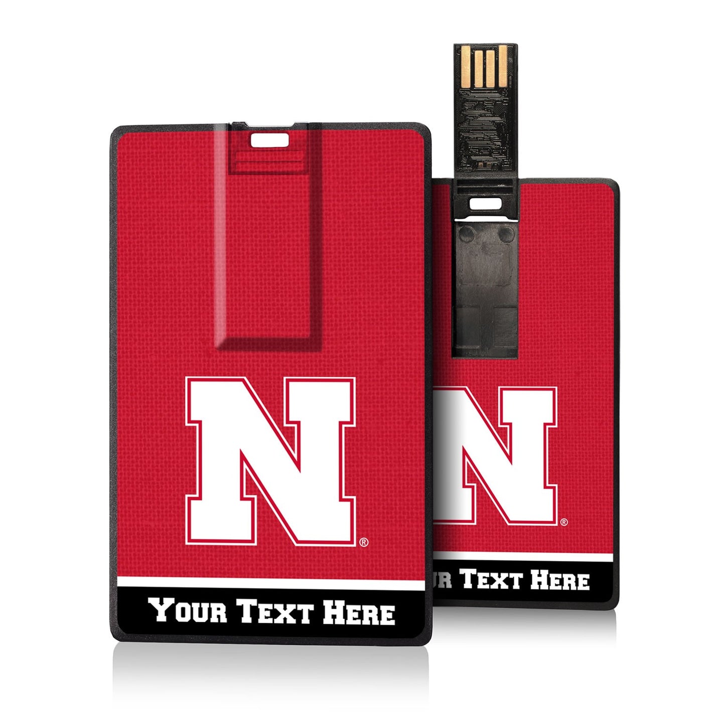 Nebraska Huskers Primary Logo Personalized Credit Card USB Drive