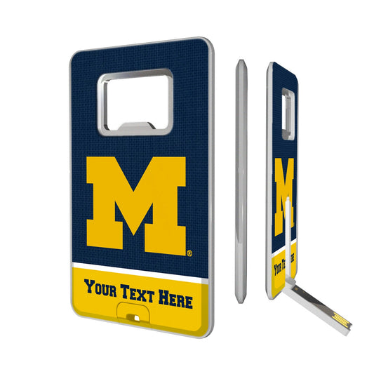 Michigan Wolverines Personalized Credit Card USB Drive & Bottle Opener