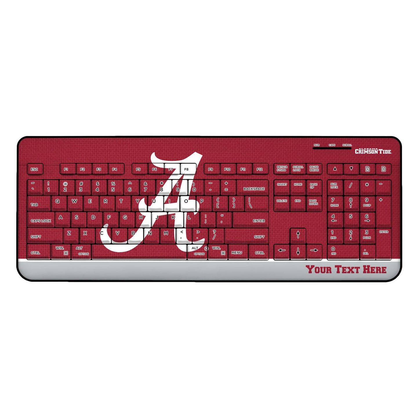 Alabama Crimson Tide Primary Logo Personalized Wireless Keyboard