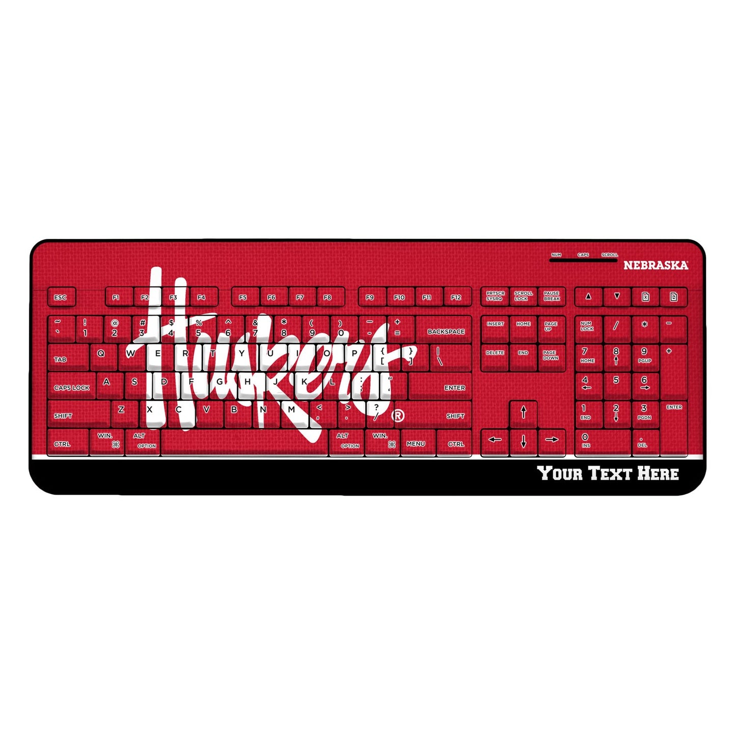 Nebraska Huskers Secondary Logo Personalized Wireless Keyboard