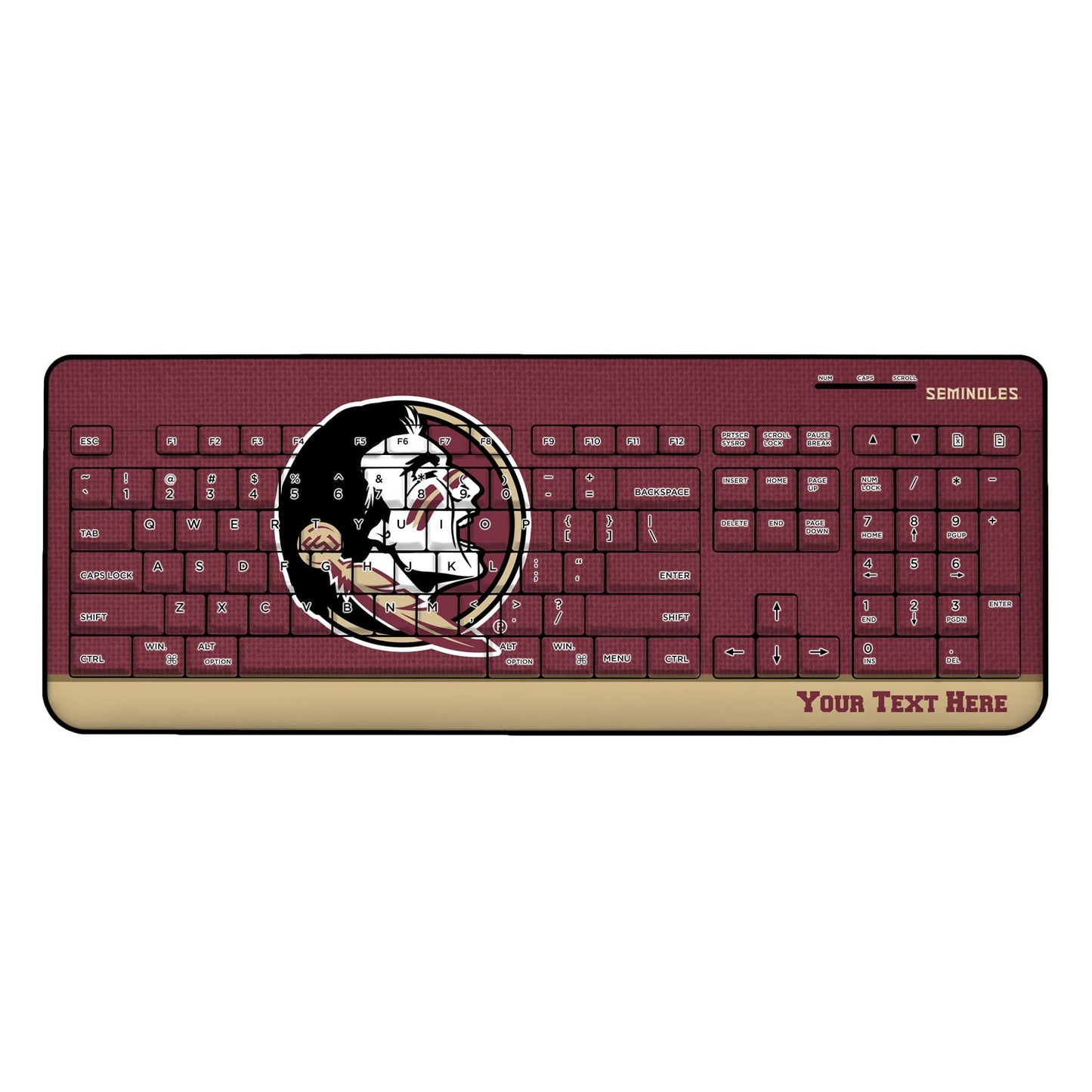 Florida State Seminoles Primary Logo Personalized Wireless Keyboard