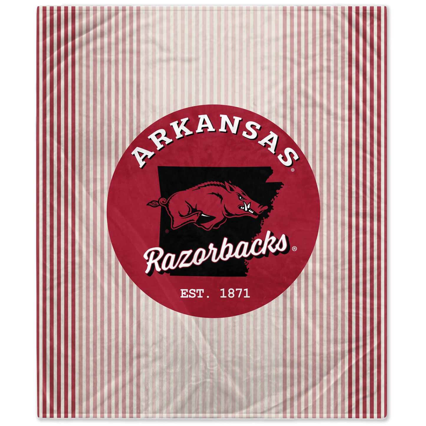 Arkansas Razorbacks 60'' x 70'' Home State Circle Flannel Fleece Blanket