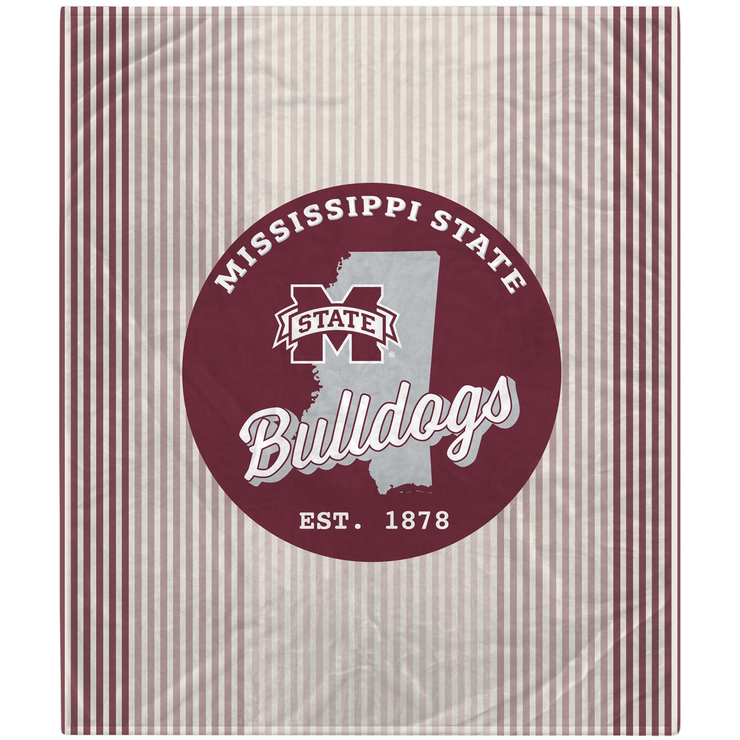 Mississippi State Bulldogs 60'' x 70'' Home State Circle Flannel Fleece Blanket
