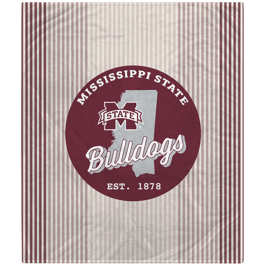 Mississippi State Bulldogs 60'' x 70'' Home State Circle Flannel Fleece Blanket