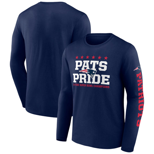 Men's Fanatics Navy New England Patriots Hometown Collection Sweep Long Sleeve T-Shirt