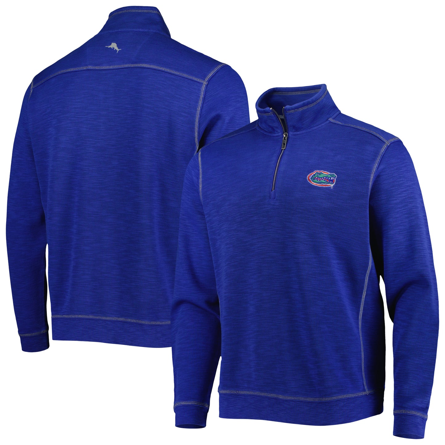 Men's Tommy Bahama Royal Florida Gators Sport Tobago Bay Tri-Blend Mock Neck Half-Zip Jacket