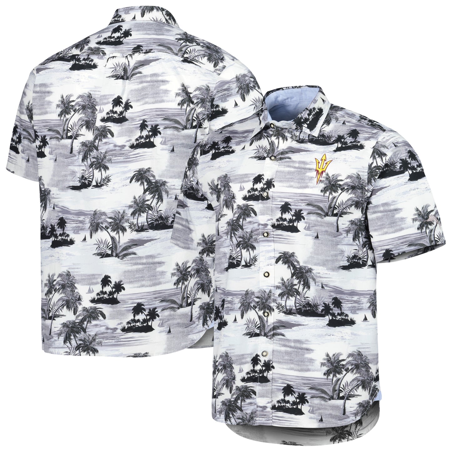 Men's Tommy Bahama Black Arizona State Sun Devils Tropical Horizons Button-Up Shirt