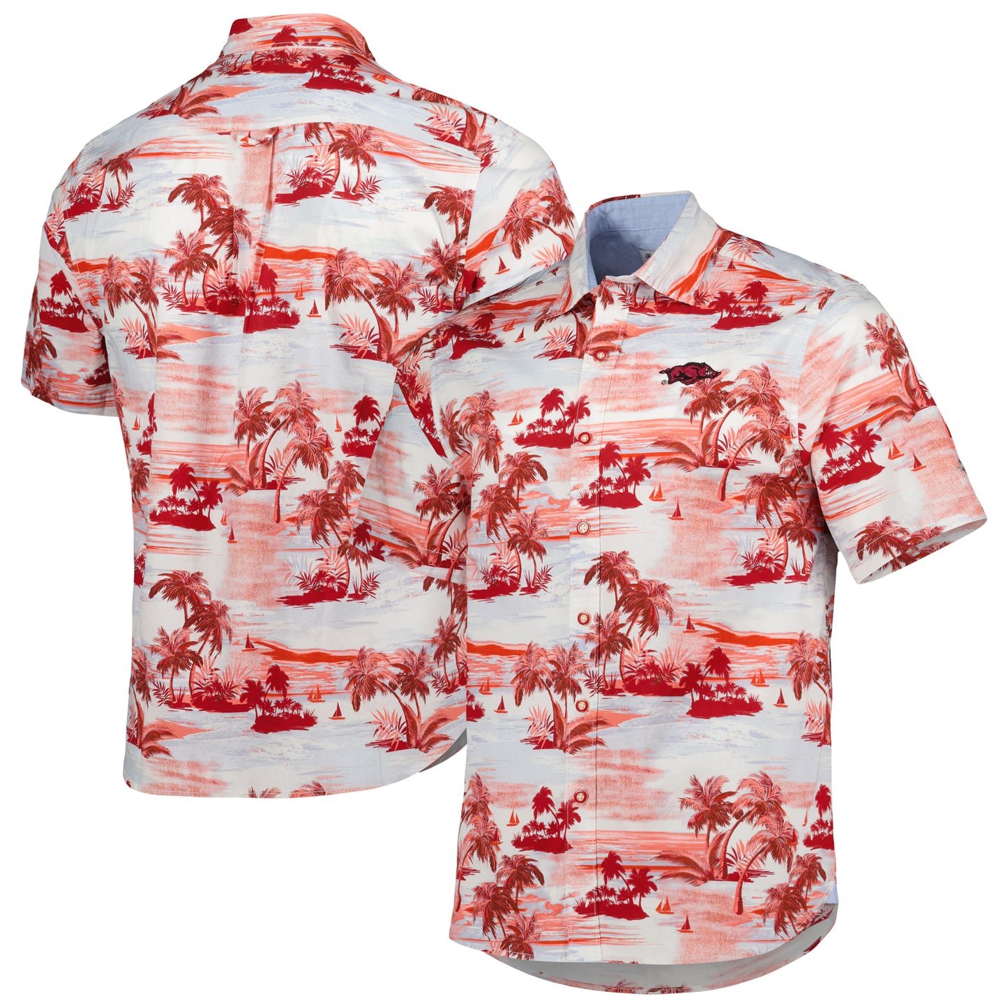 Men's Tommy Bahama Cardinal Arkansas Razorbacks Tropical Horizons Button-Up Shirt