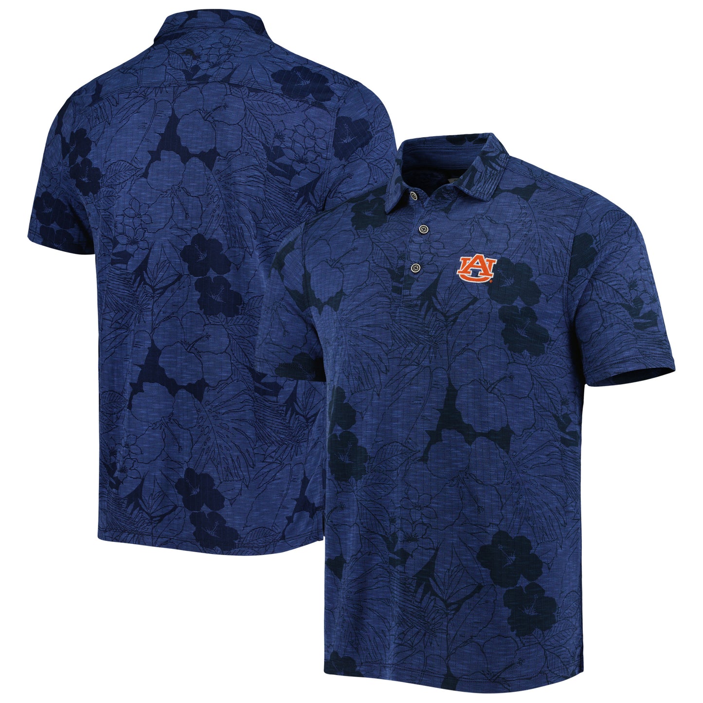 Men's Tommy Bahama Navy Auburn Tigers Miramar Blooms Polo