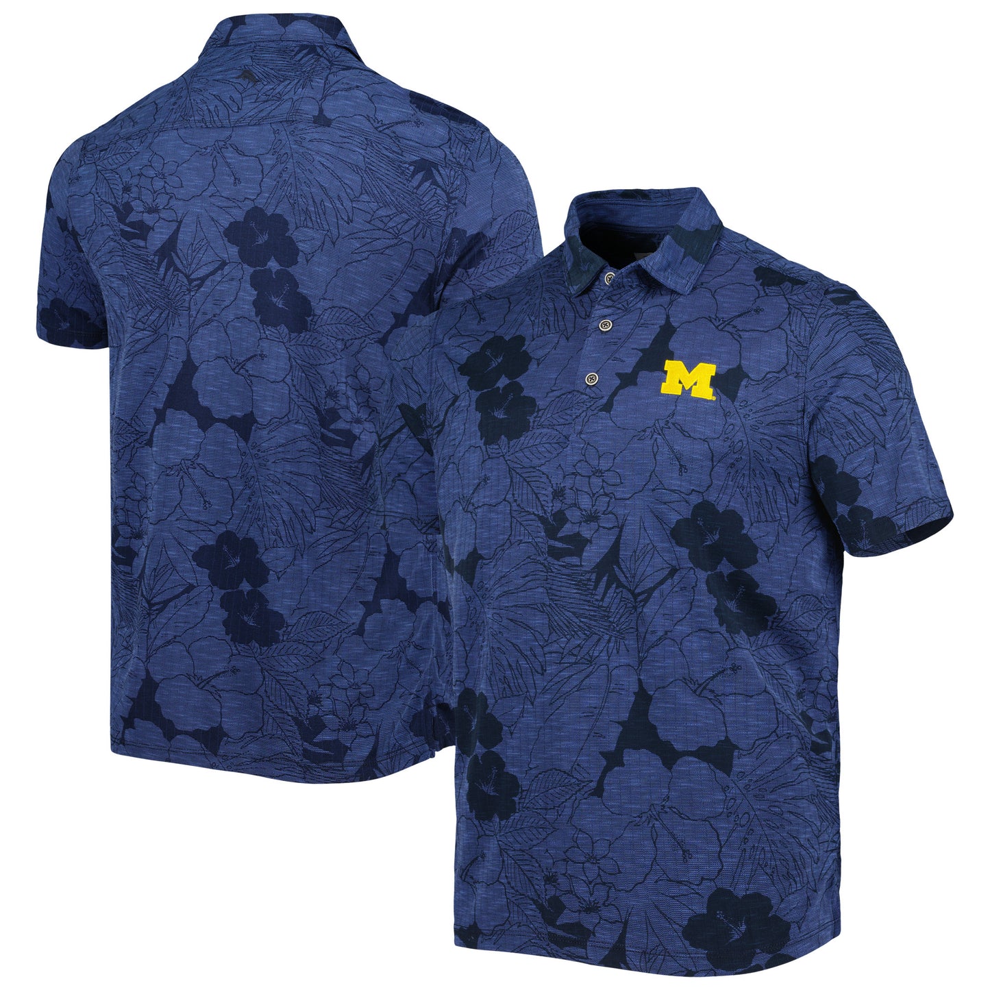 Men's Tommy Bahama Navy Michigan Wolverines Miramar Blooms Polo