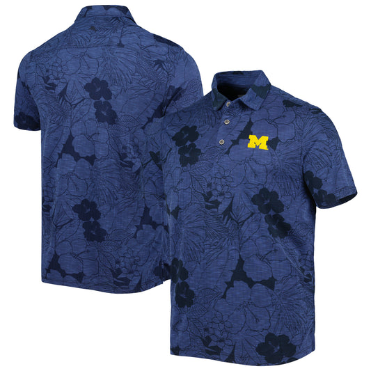 Men's Tommy Bahama Navy Michigan Wolverines Miramar Blooms Polo