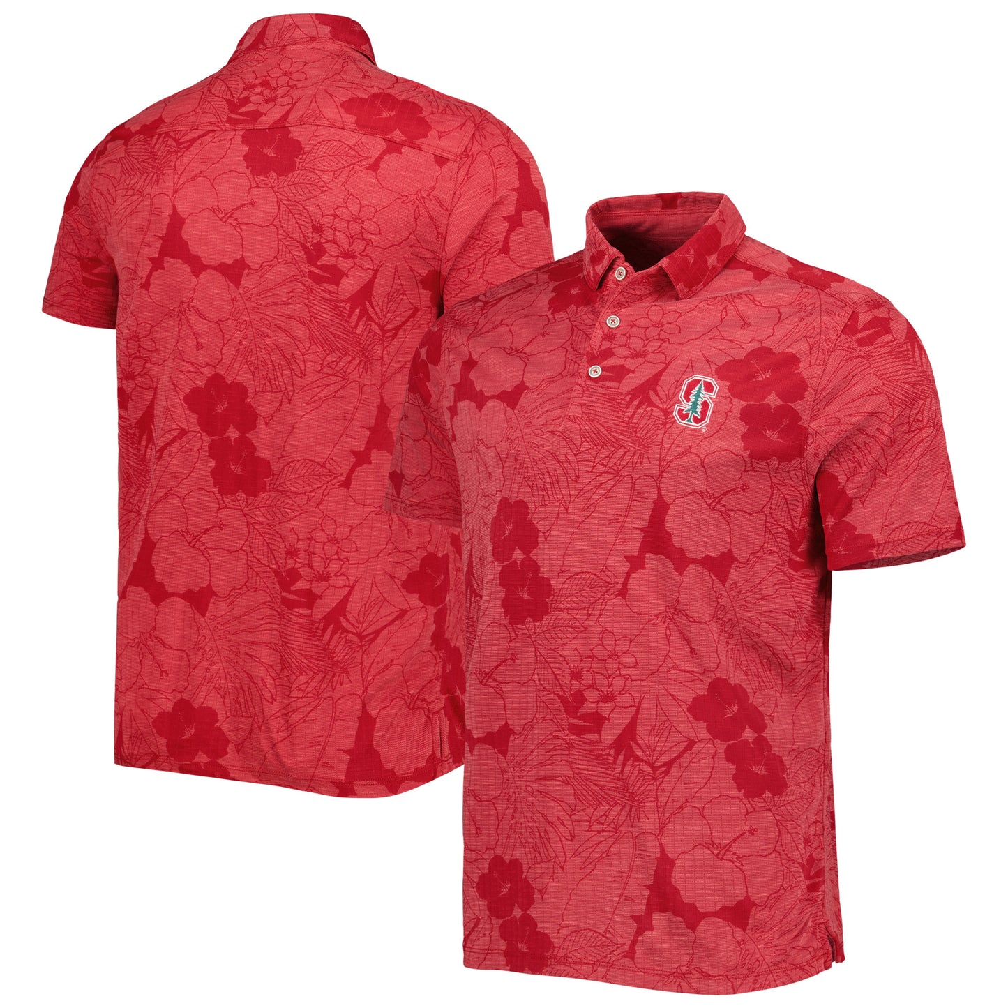 Men's Tommy Bahama Cardinal Stanford Cardinal Miramar Blooms Polo